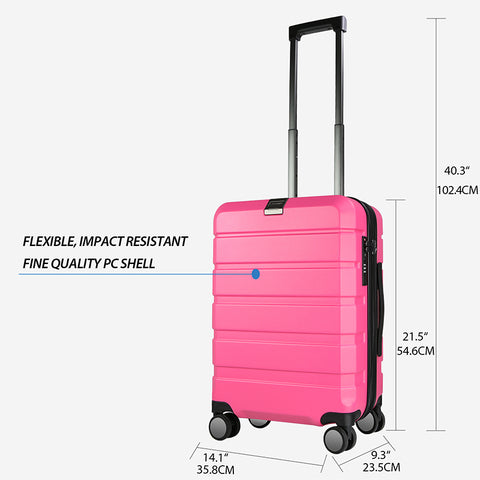 KROSER Hardside Expandable Carry On Luggage, Rose