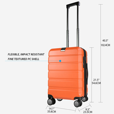 KROSER Hardside Expandable Carry On Luggage, Orange