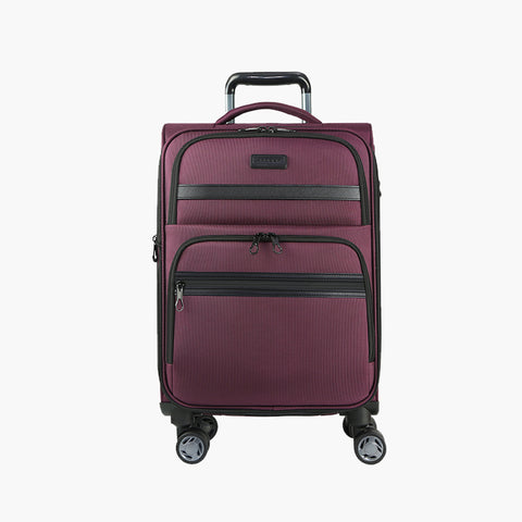 KROSER Softside Expandable Carry On Luggage with Spinner Wheels,Burgundy