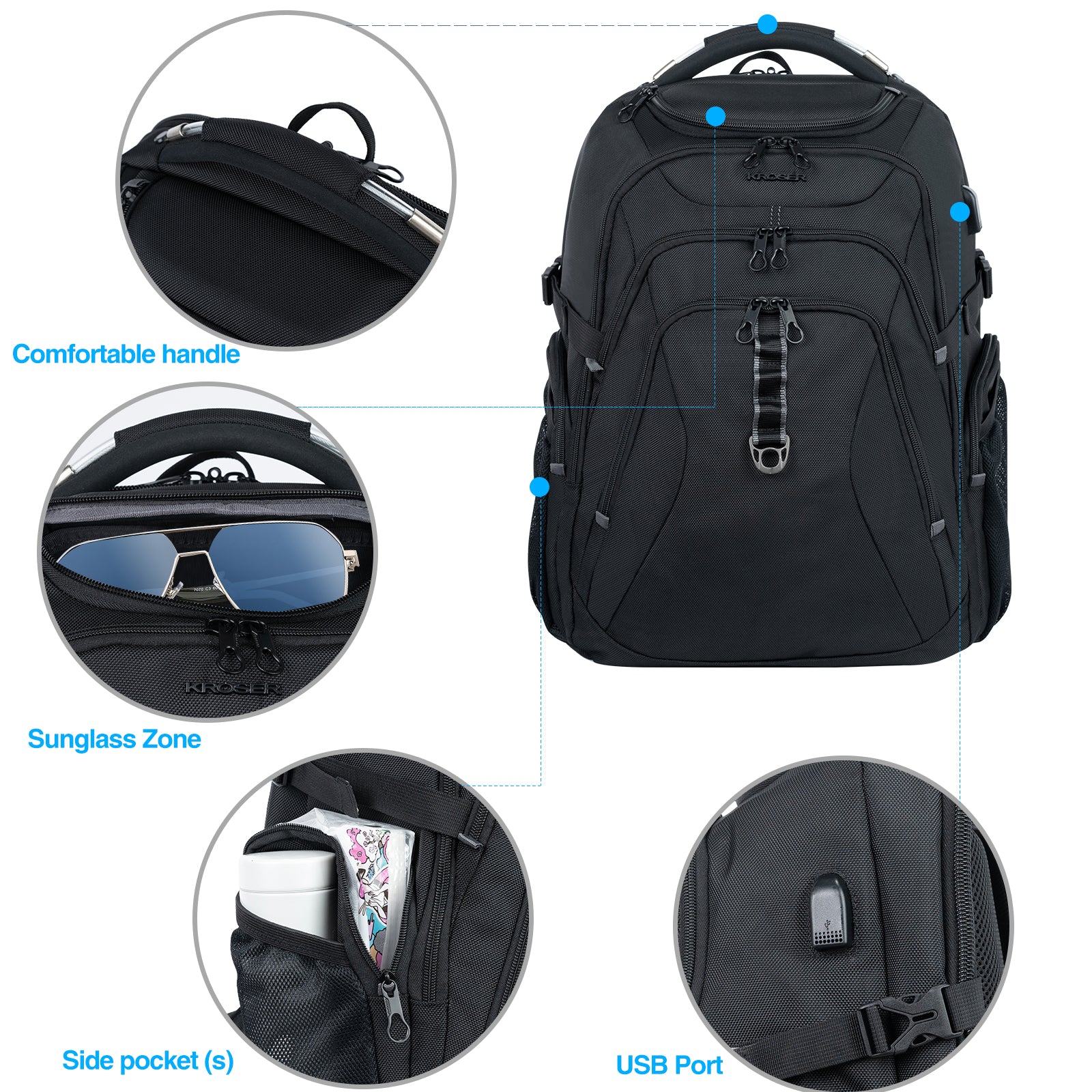 KROSER™ 18.4 Inch Travel Business Computer Bag